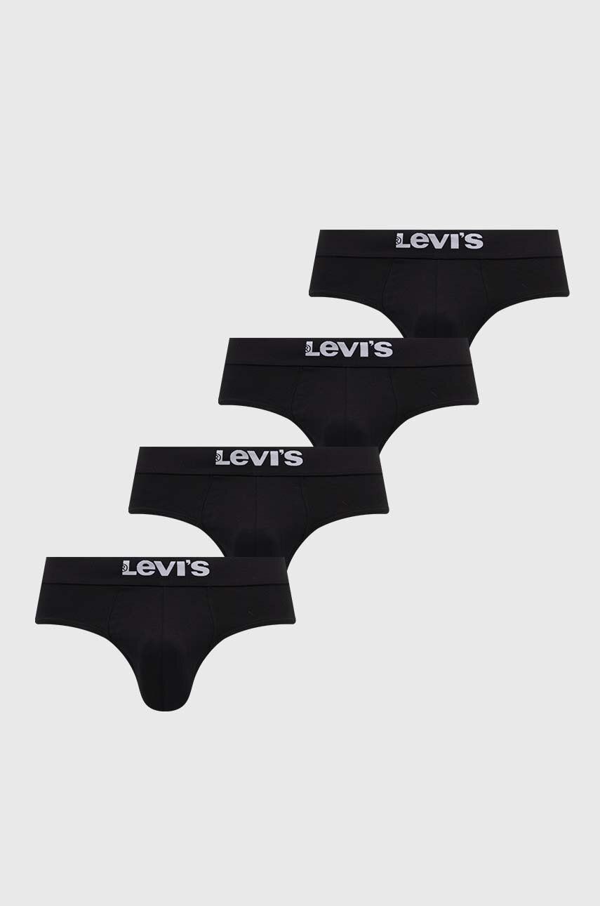 Slipy Levi's 4-pak pánske, čierna farba