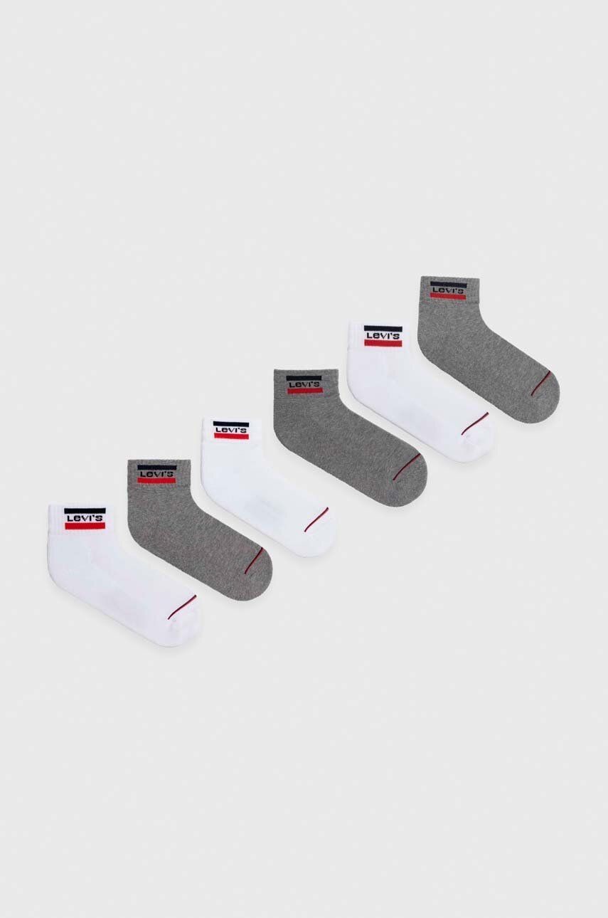 Ponožky Levi's 6-pak biela farba