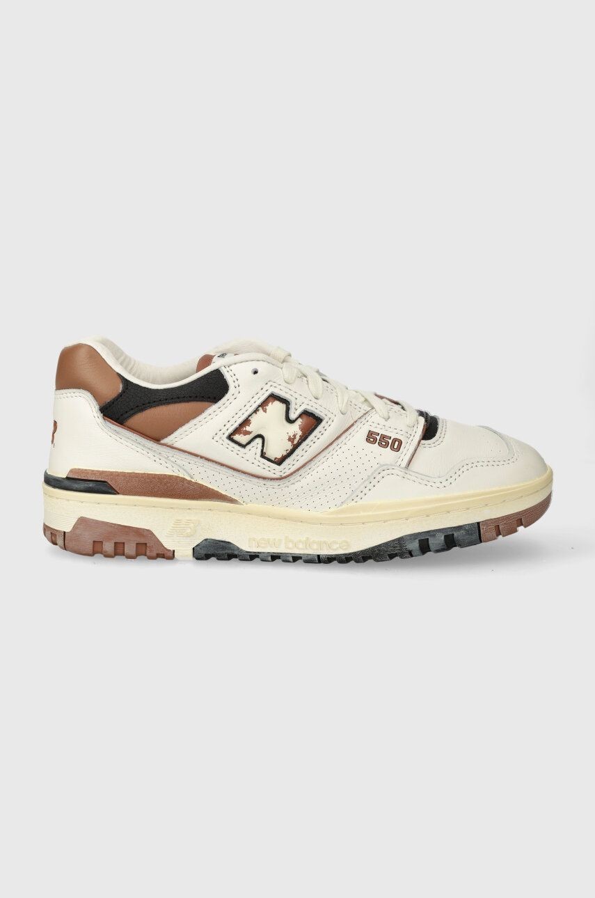 Kožené tenisky New Balance 550 biela farba, BB550VGC