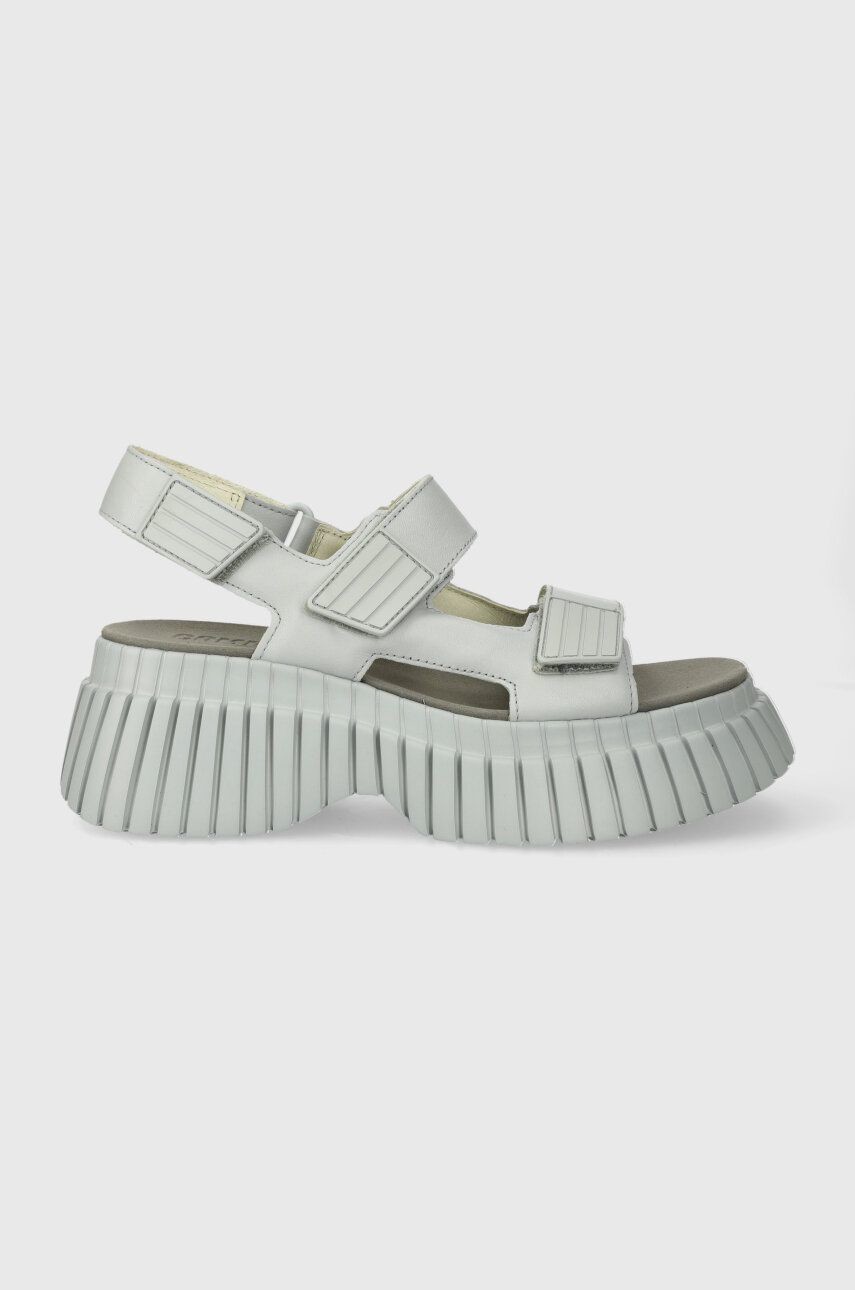 Kožené sandále Camper BCN dámske, šedá farba, na platforme, K201511.004
