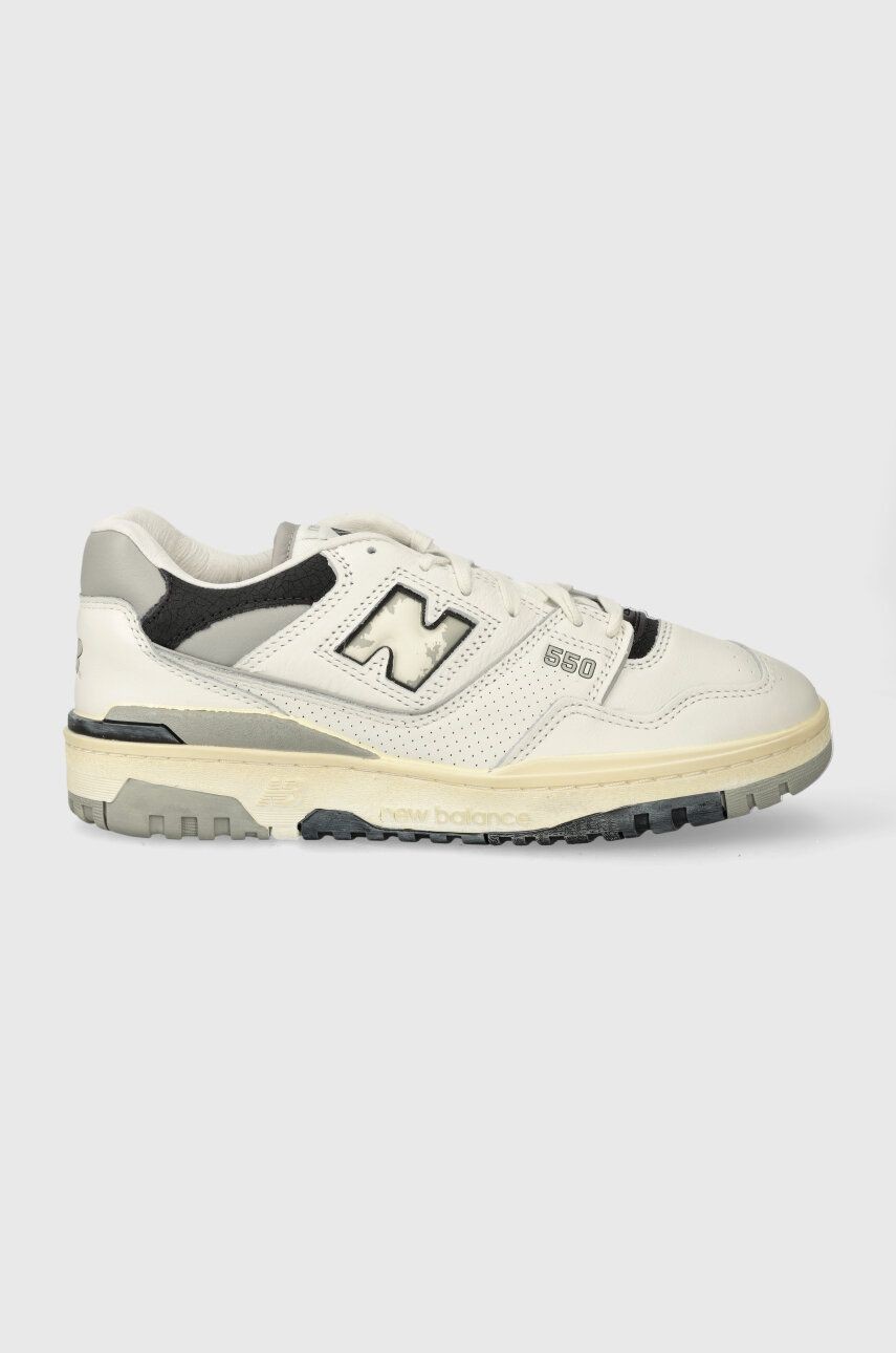 Kožené tenisky New Balance 550 biela farba, BB550VGB