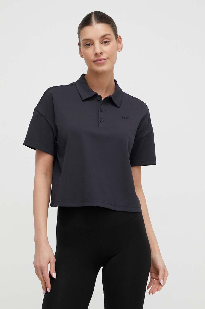 Polo tričko Dkny dámsky, čierna farba