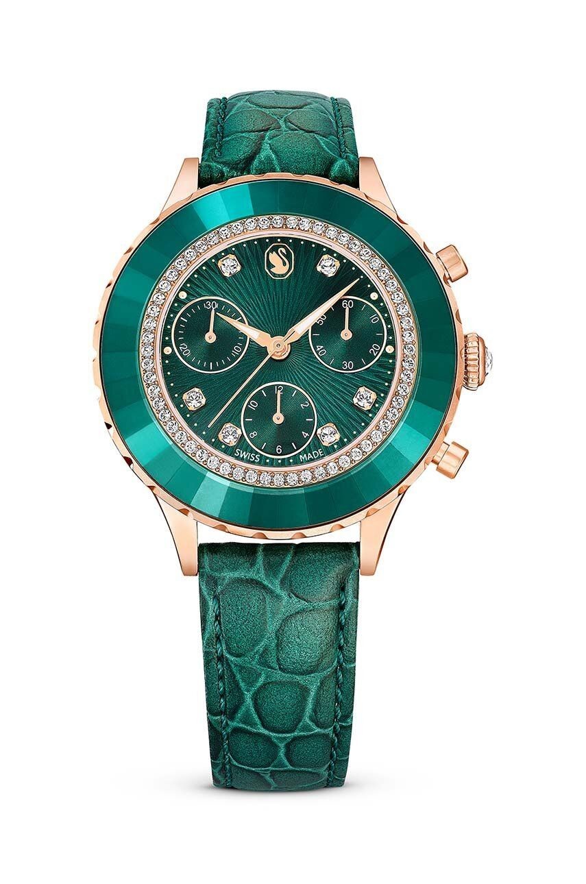 Hodinky Swarovski OCTEA CHRONO dámske, zelená farba
