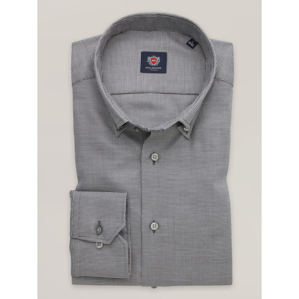 Pánska košeľa slim fit s malým sivo-bielym vzorom pepito 16534