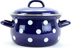 Belis Smaltovaný hrniec modrý, biela bodka 16 cm, 1,5 l