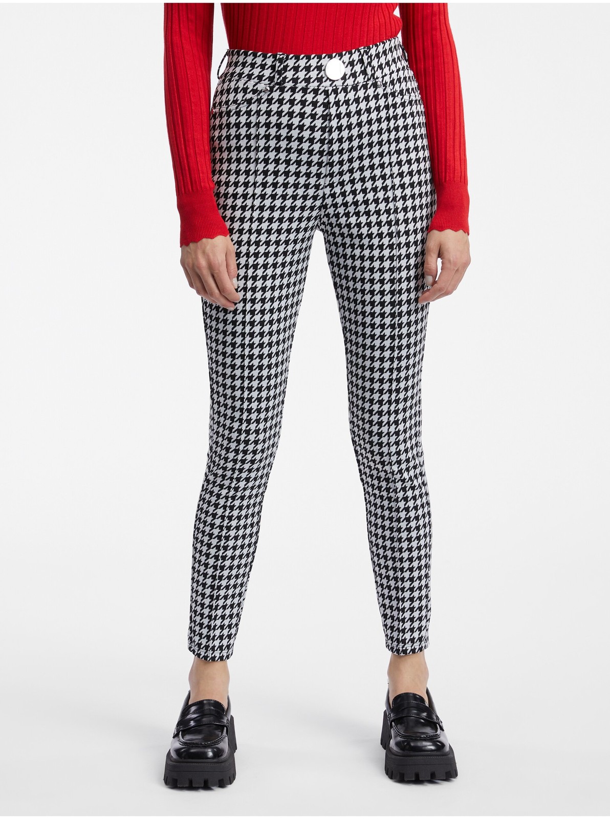 Orsay White and Black Ladies Patterned Pants - Women