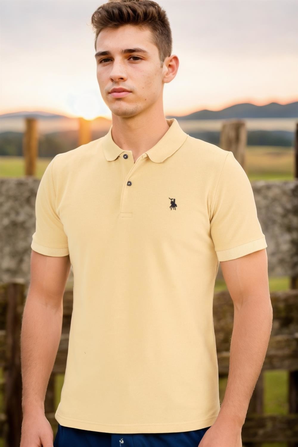 T8561 DEWBERRY MEN'S TSHIRT-LIGHT BEIGE
