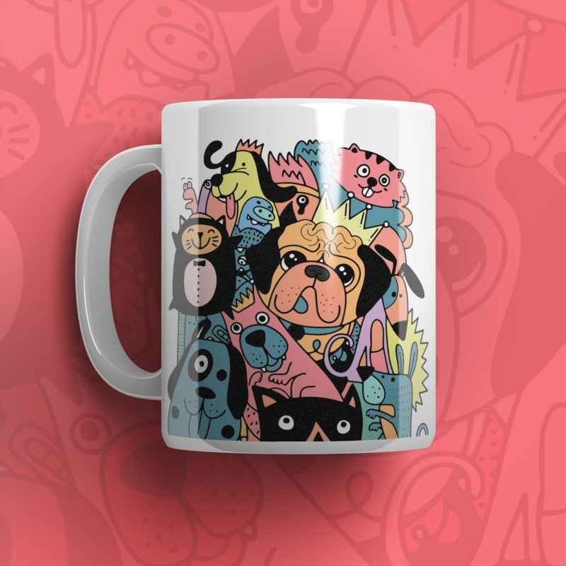KH4-03 DR Hrnček - Crazy animals 330ml