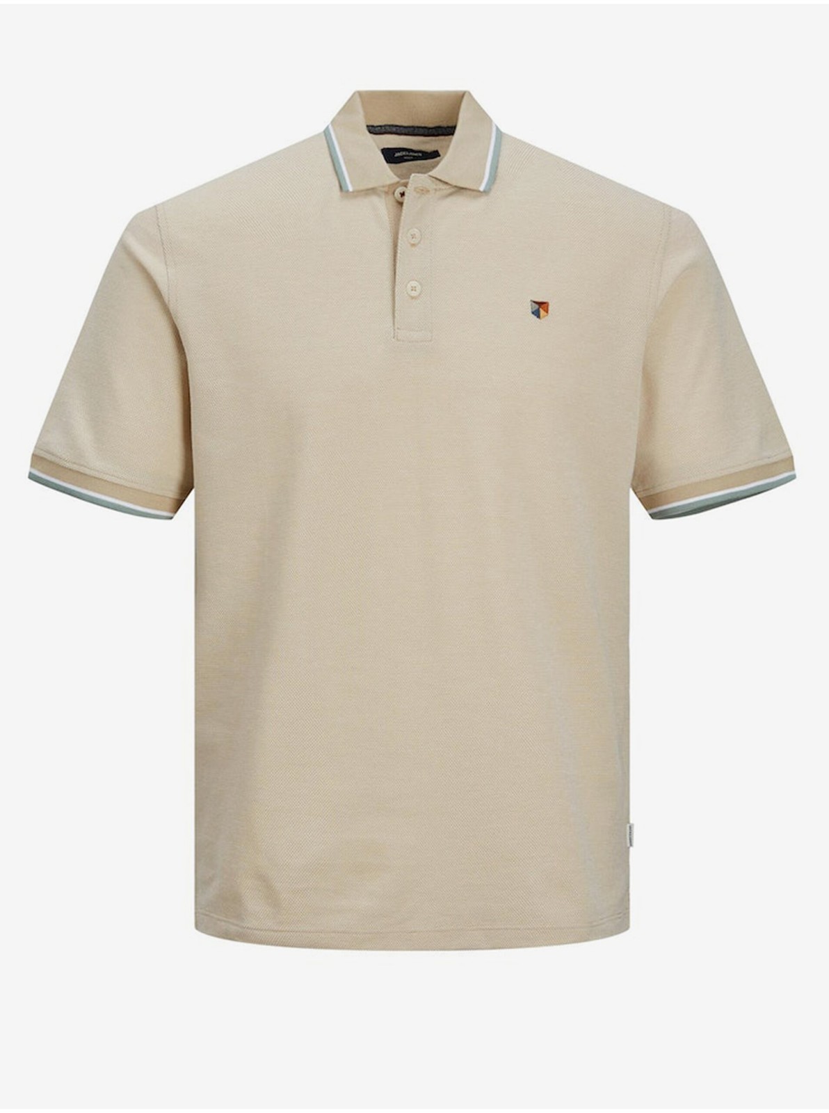 Béžové pánske polo tričko Jack & Jones Bluwin