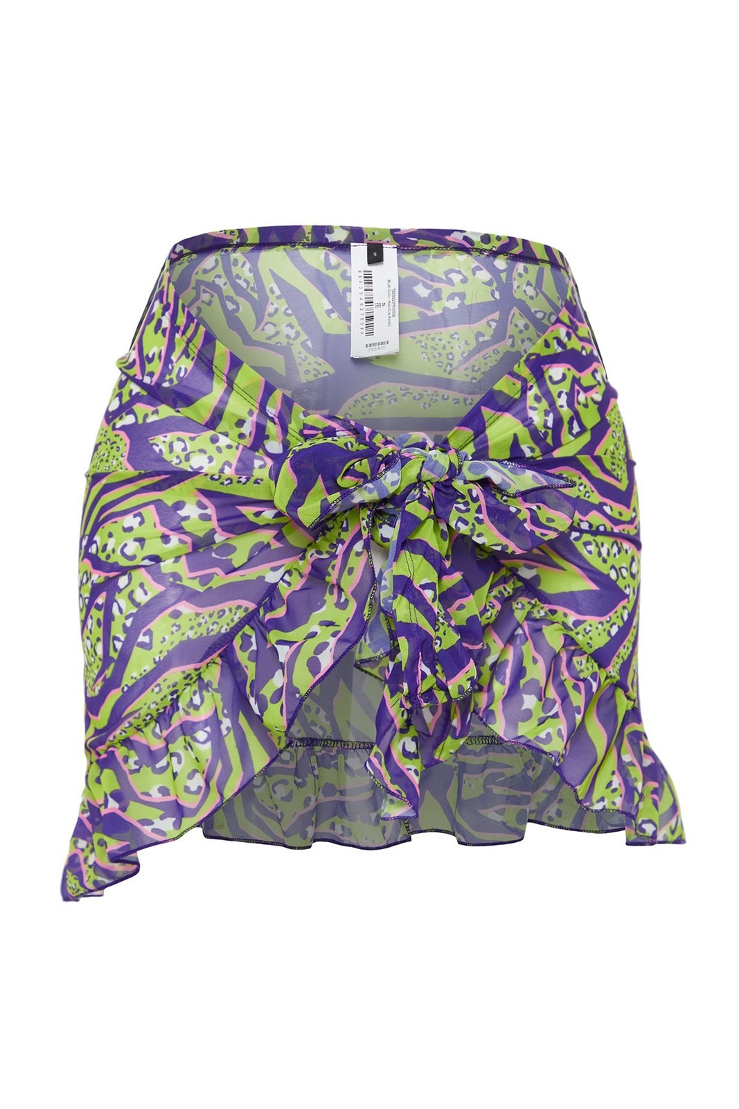 Trendyol Animal Patterned Mini Knitted Chiffon Pareo