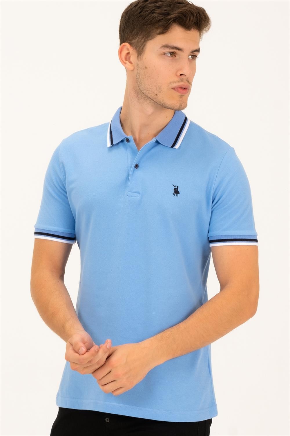 T8594 DEWBERRY MEN'S T-SHIRT-LIGHT BLUE-2
