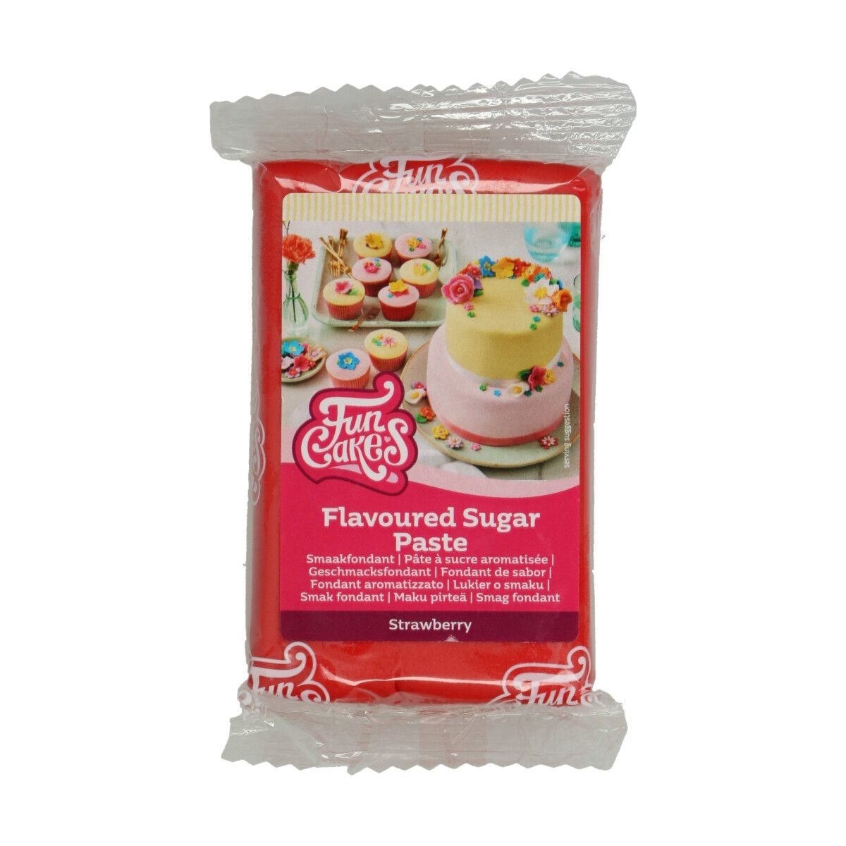 Funcakes Červený rolovaný fondant Strawberry s príchuťou jahôd 250 g