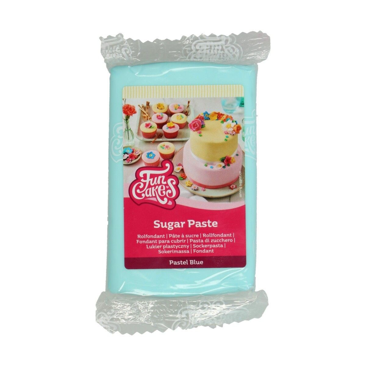 Funcakes Pastelovo modrý rolovaný fondant Pastel Blue - farebný fondán 250 g