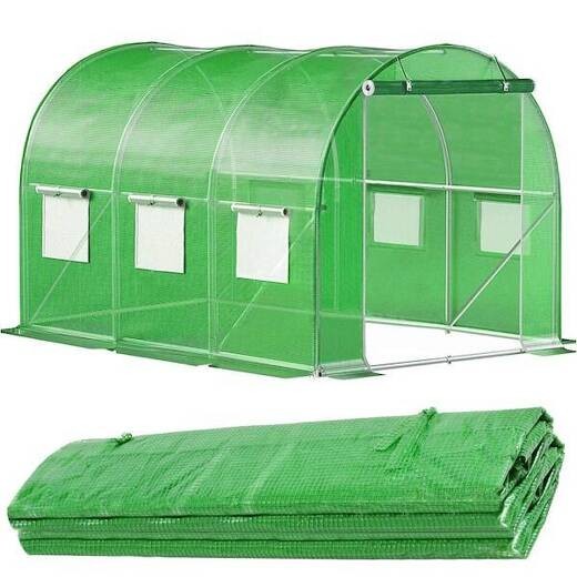 Springos Náhradný kryt na tunelový skleník - fólia - 3x2x2 m - UV-4 - 140g/m - zelená