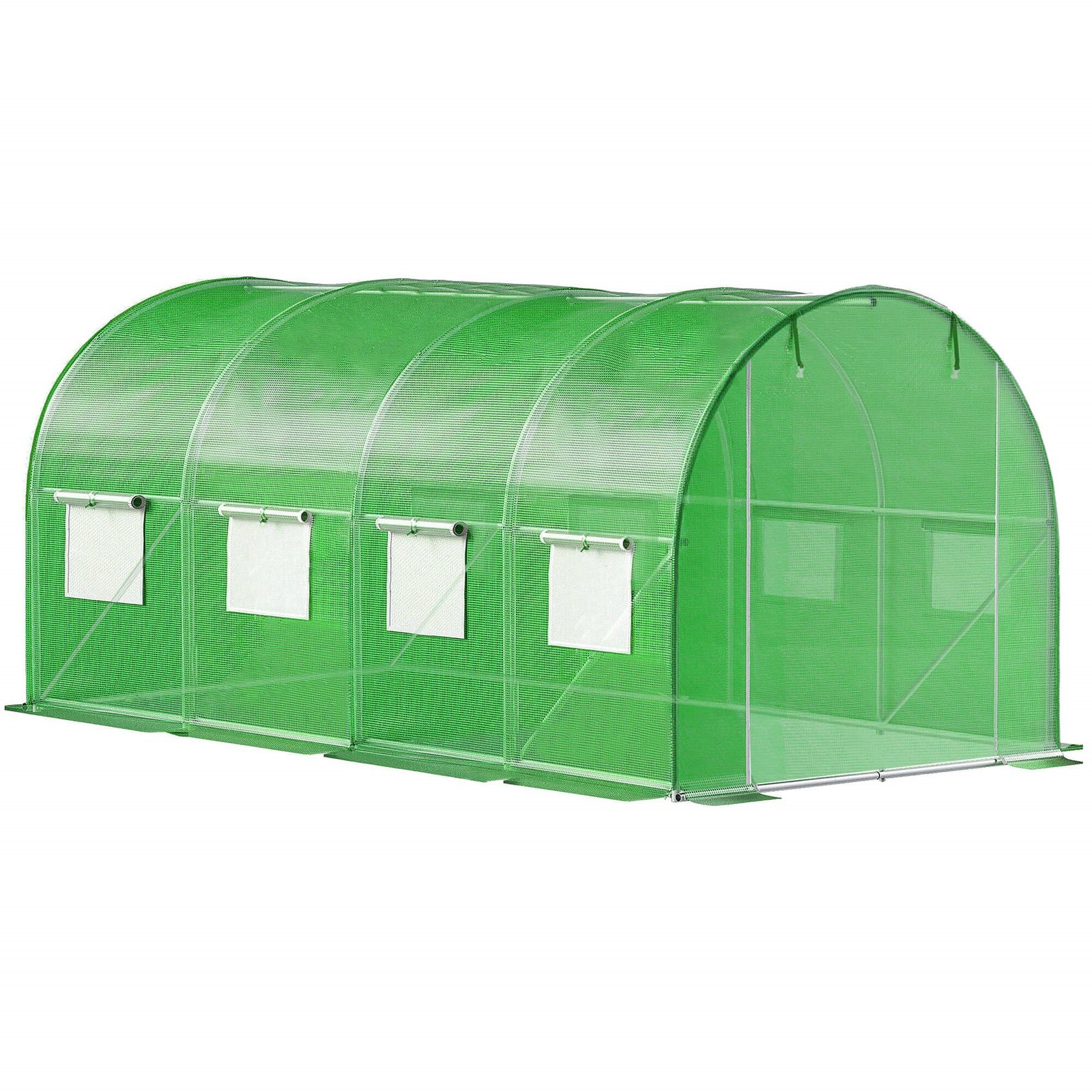Springos Fóliový záhradný skleník UV4 - 140g/m2 - 4,5x2x2 m - zelený