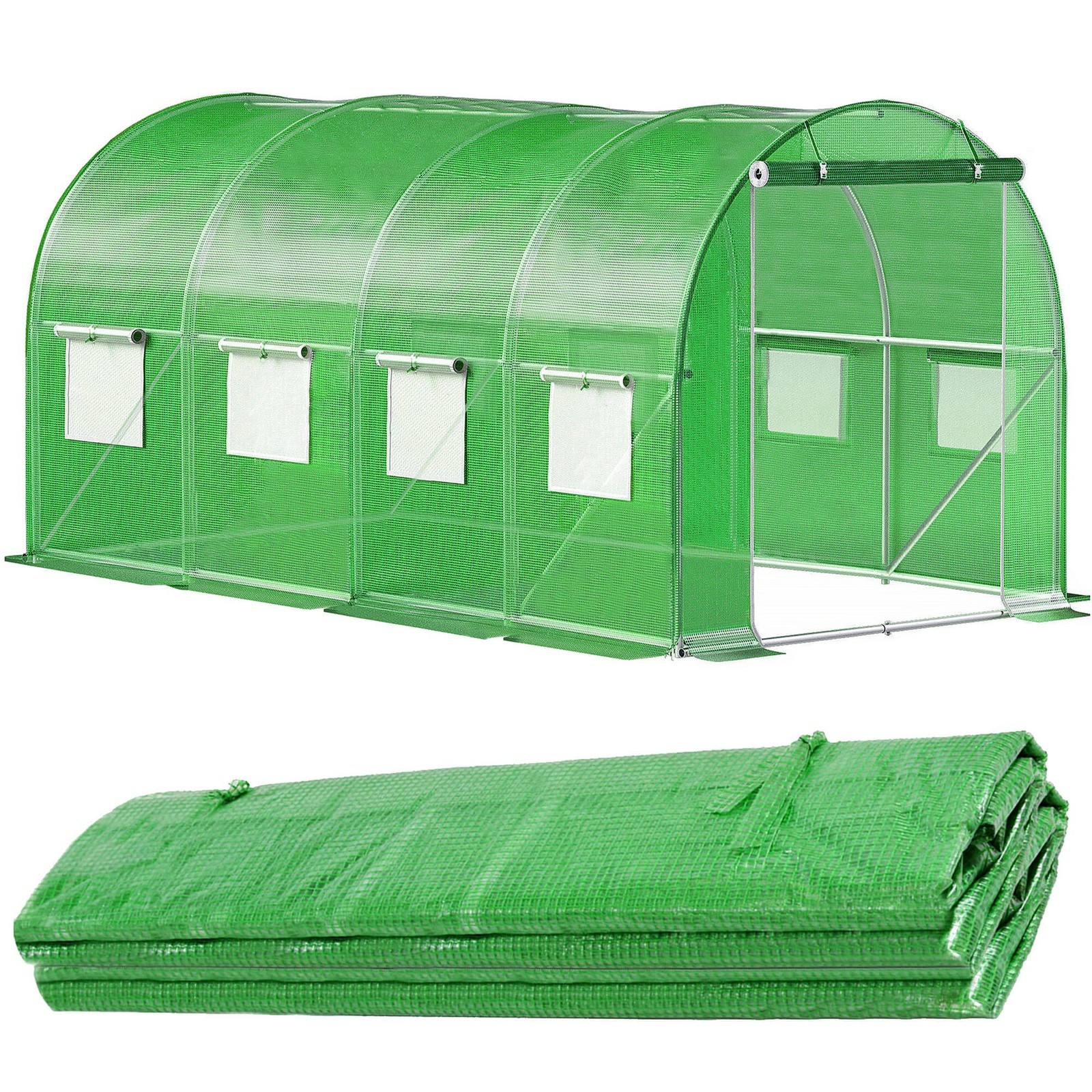 Springos Náhradný kryt na tunelový skleník - fólia - 4,5x2x2 m - UV-4 - 140g/m - zelená