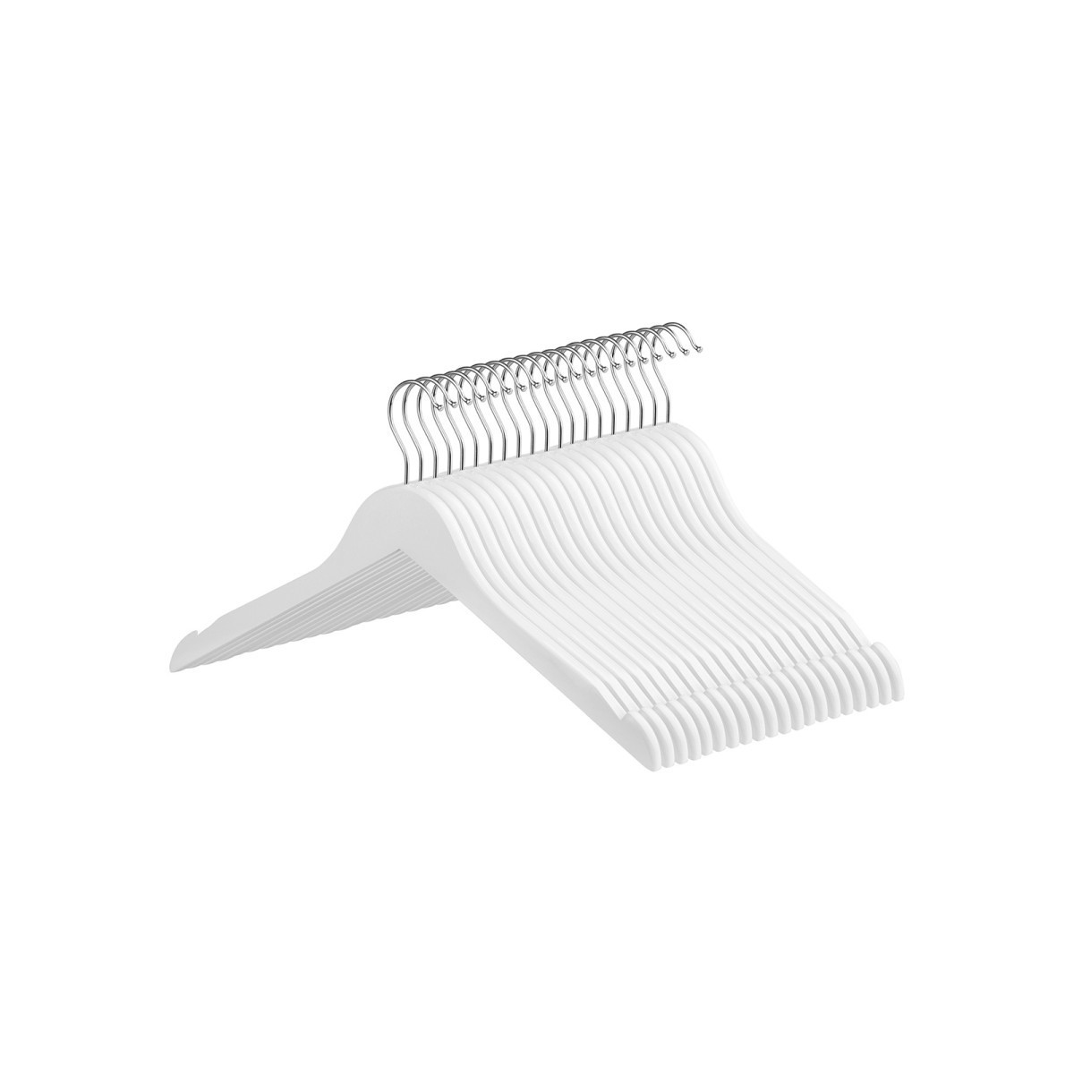 Drevené ramienka Cryva 20 kusov biela