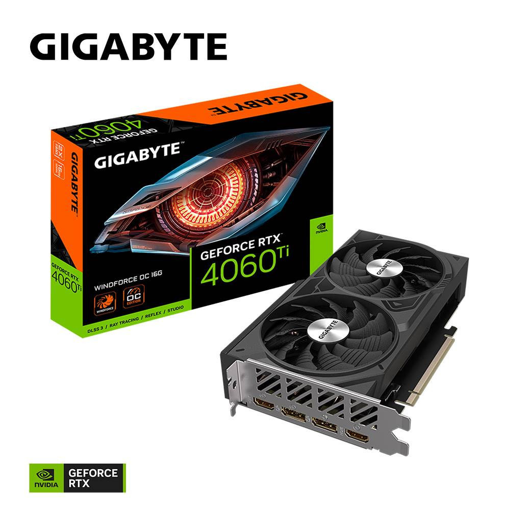 GIGABYTE VGA NVIDIA GeForce RTX 4060 Ti WINDFORCE 16G OC, RTX 4060 Ti, 16G GDDR6, 2xDP, 2xHDMI