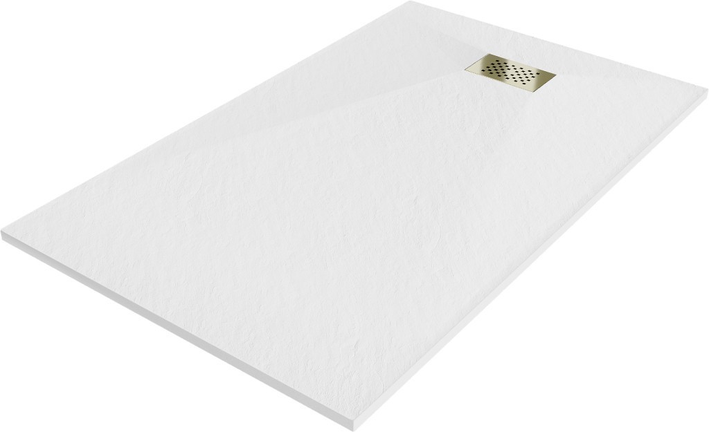 MEXEN/S - Hugo sprchová vanička SMC 160x90 cm, biela, krytka zlatá 42109016-G