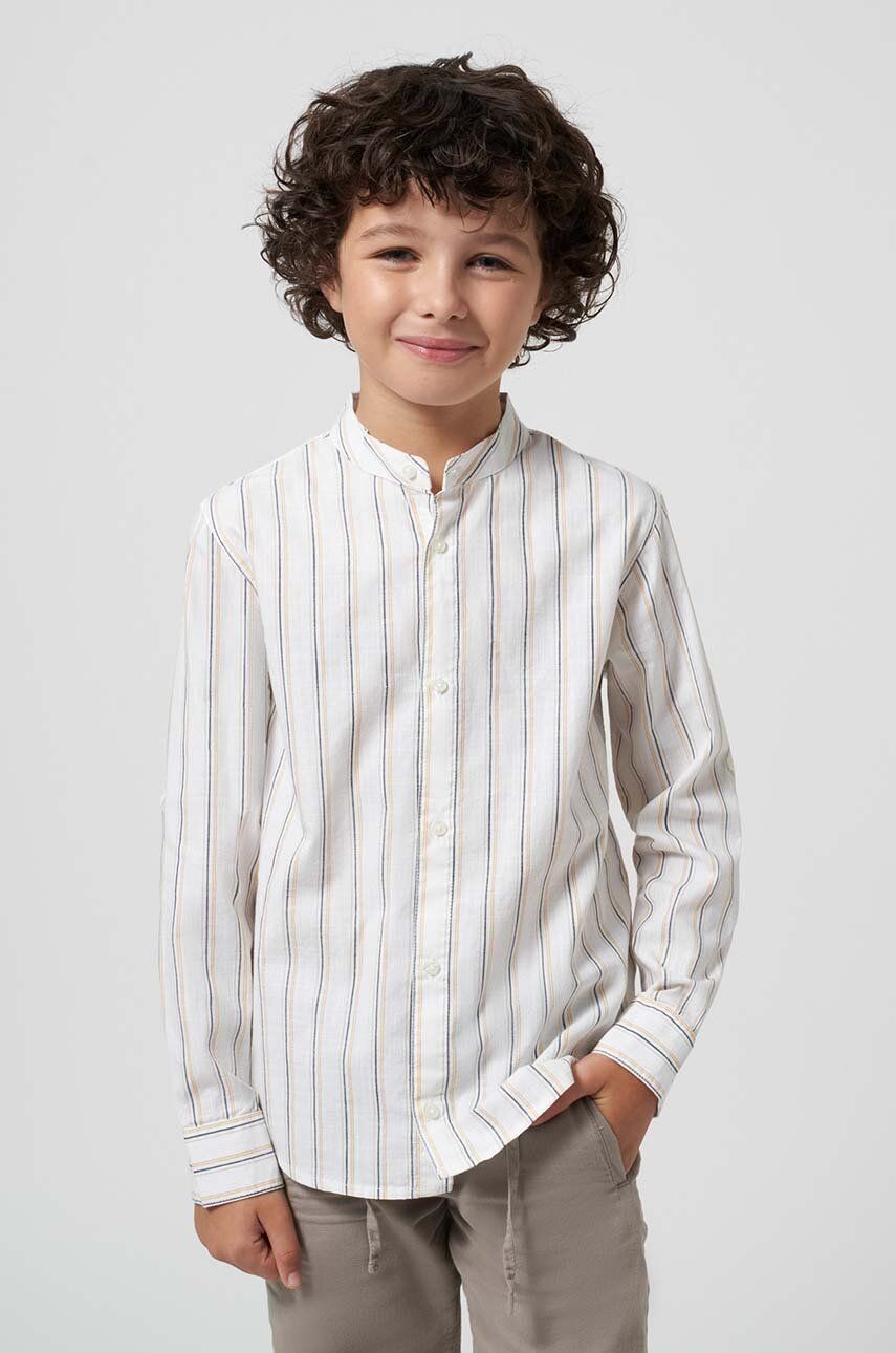 Detská bavlnená košeľa Mayoral žltá farba