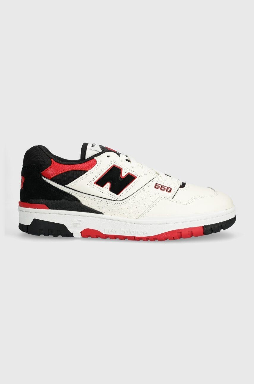 Kožené tenisky New Balance 550 biela farba, BB550STR