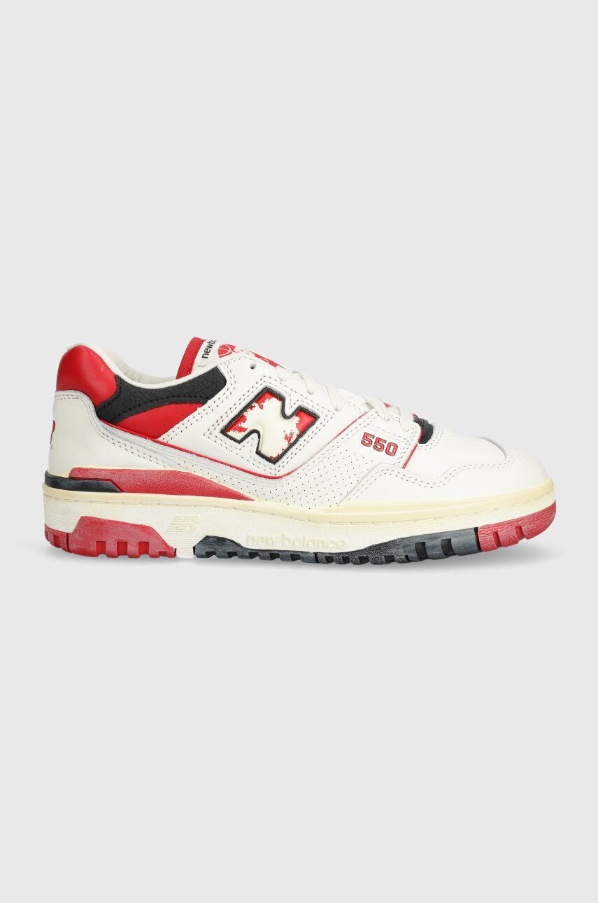 Kožené tenisky New Balance 550 biela farba, BB550VGA
