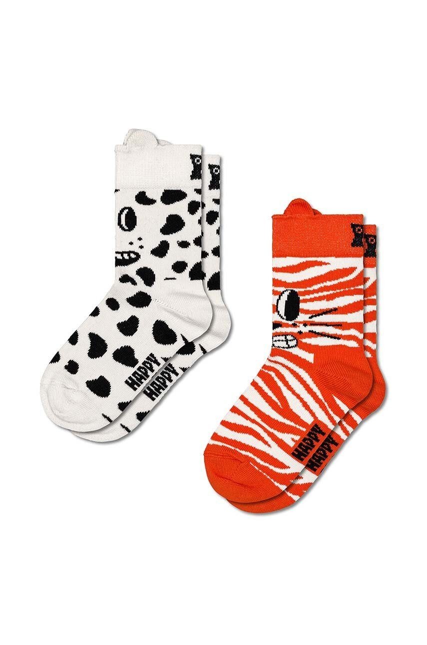Detské ponožky Happy Socks Kids Cat & Dog Socks 2-pak biela farba