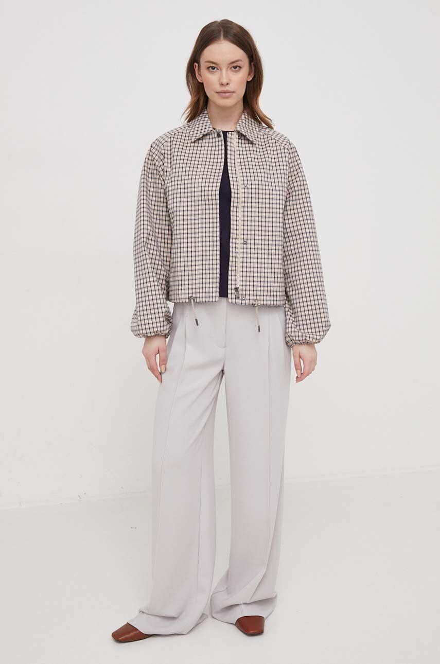 Bunda Barbour dámska, ružová farba, prechodná, oversize
