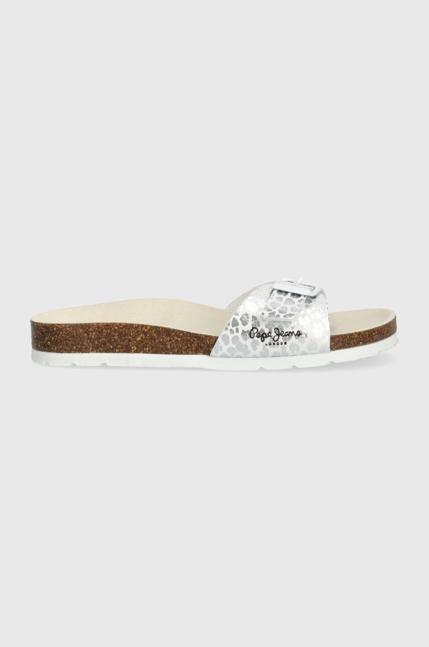 Detské šľapky Pepe Jeans OBAN FUN G strieborná farba