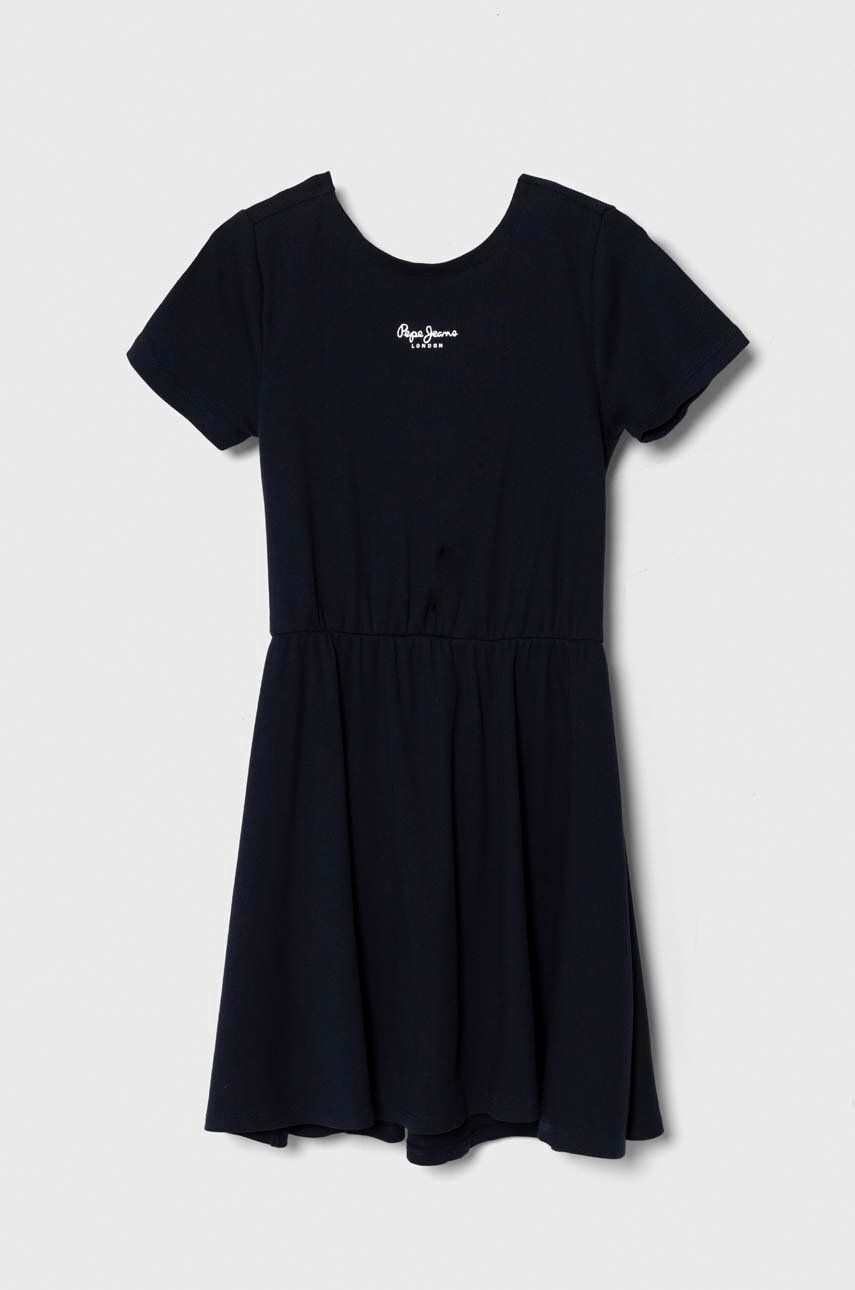 Dievčenské šaty Pepe Jeans OLYA tmavomodrá farba, mini, áčkový strih