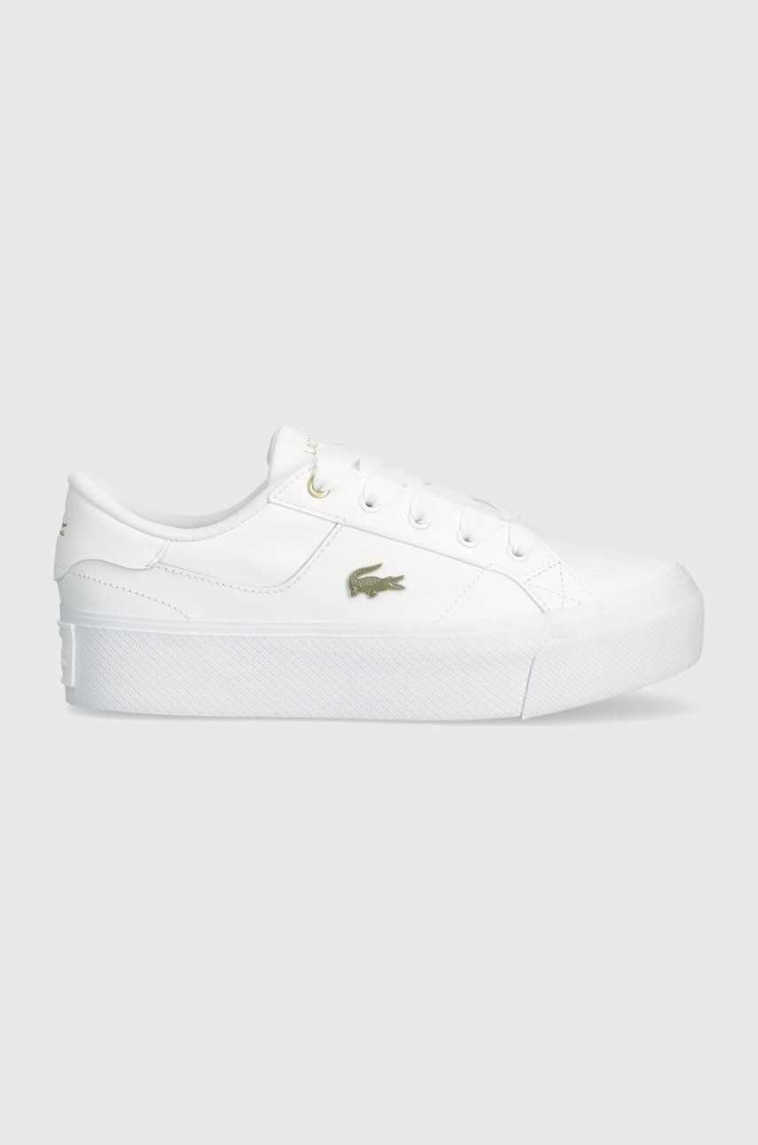Tenisky Lacoste Ziane Platform Logo Leather biela farba, 47CFA0005