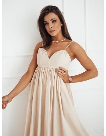 Dámske midi šaty ELIENE svetlo béžové