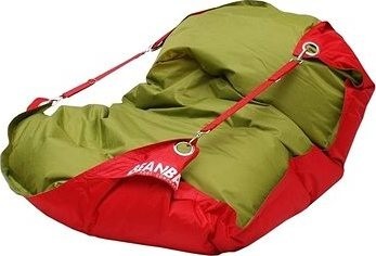 BeanBag Sedací pytel 189×140 duo scarlet rose - green frog