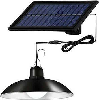 Pronett XJ4623 Solárna závesná LED lampa na záhradu s diaľkovým ovládaním, čierna