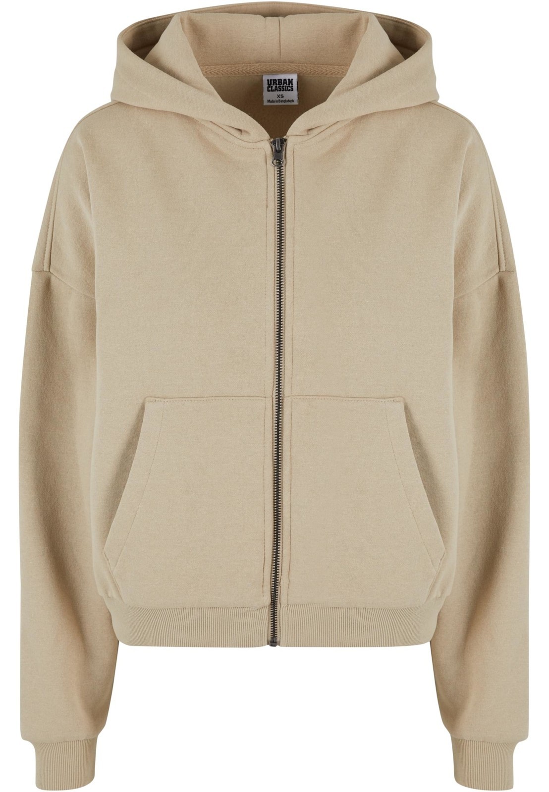 Women's Boxy Zip Hoody - Beige