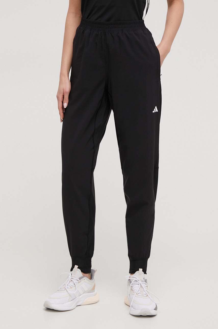 Bežecké nohavice adidas Performance Own the Run čierna farba, jednofarebné