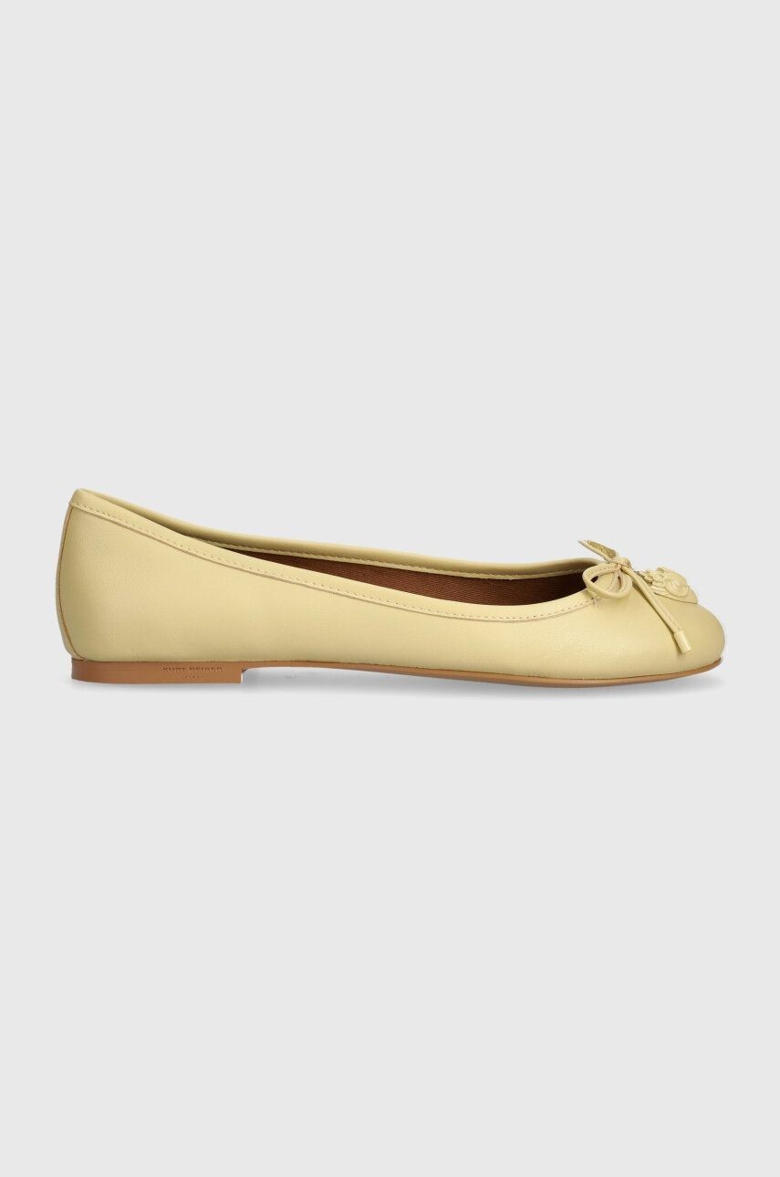 Kožené balerínky Kurt Geiger London Eagle Ballerina Drench béžová farba, 2121142109