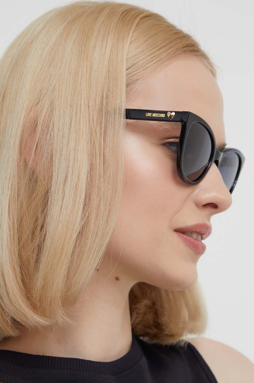 Slnečné okuliare Love Moschino dámske, čierna farba