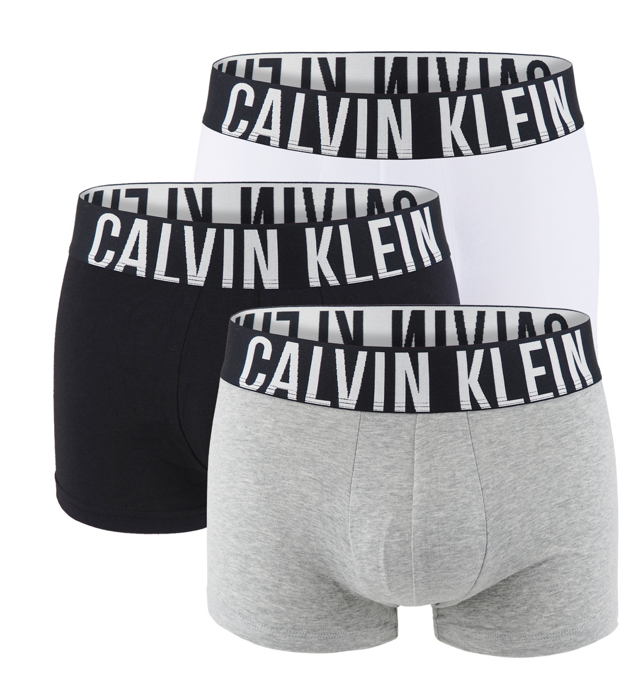 CALVIN KLEIN - boxerky 3PACK Intense power black, white, gray