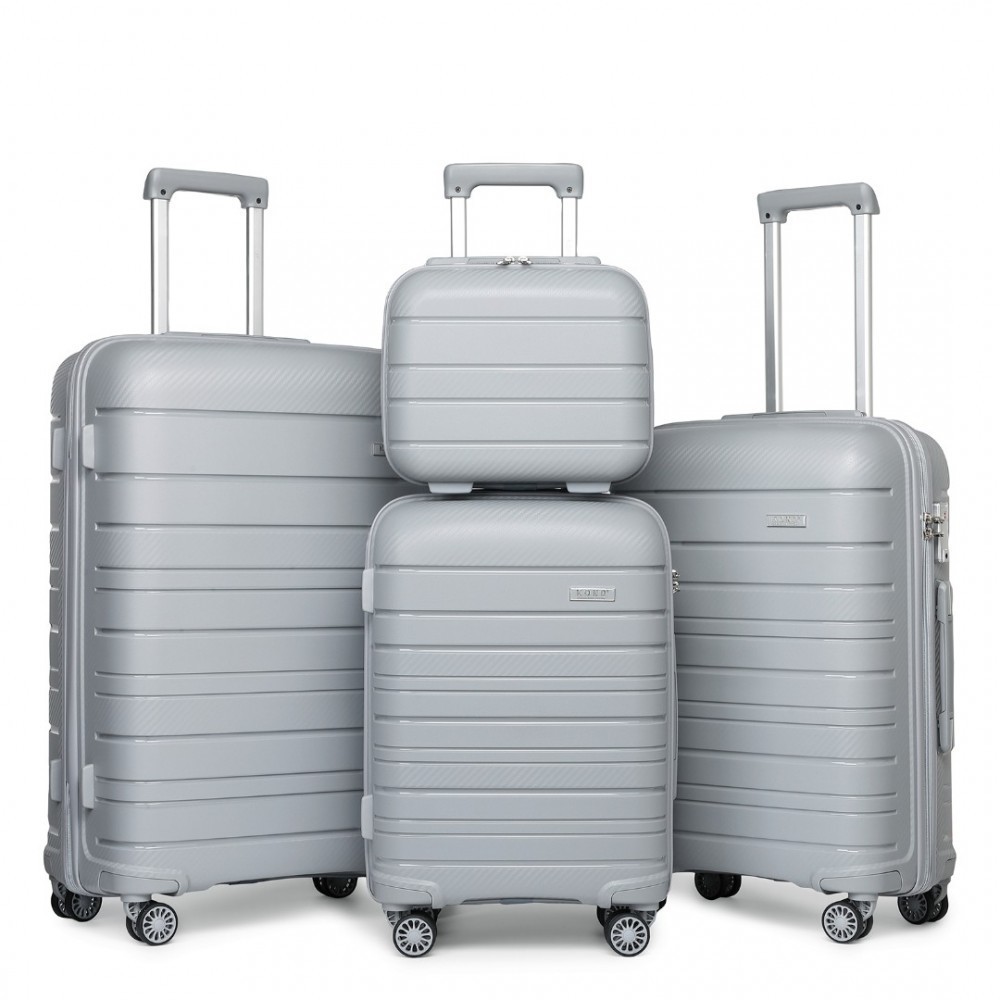 KONO set 4 kufrov Classic Collection - sivá -12L/39L/70L/103L