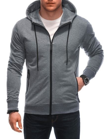 Pánska mikina s kapucňou B1651 tmavosivá