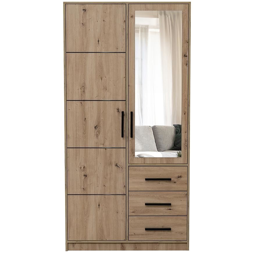 Skriňa Kos D2 dub artisan/zrkadlo