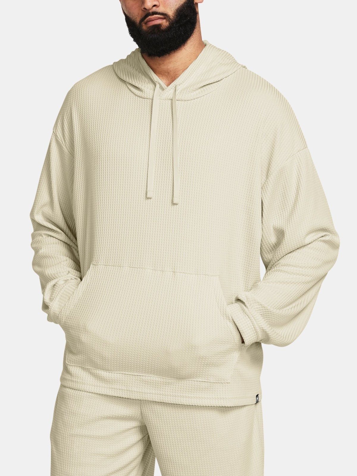 Under Armour Sweatshirt UA Rival Waffle Hoodie-BRN - Mens