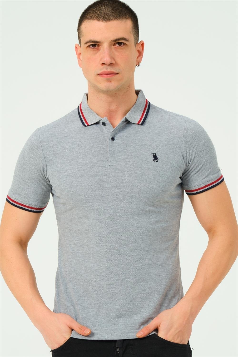 T8594 DEWBERRY MEN'S T-SHIRT-PLAIN GREY