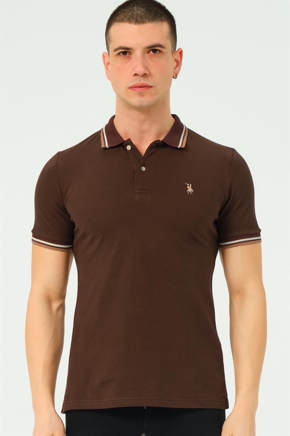 T8594 DEWBERRY MEN'S T-SHIRT-PLAIN BROWN