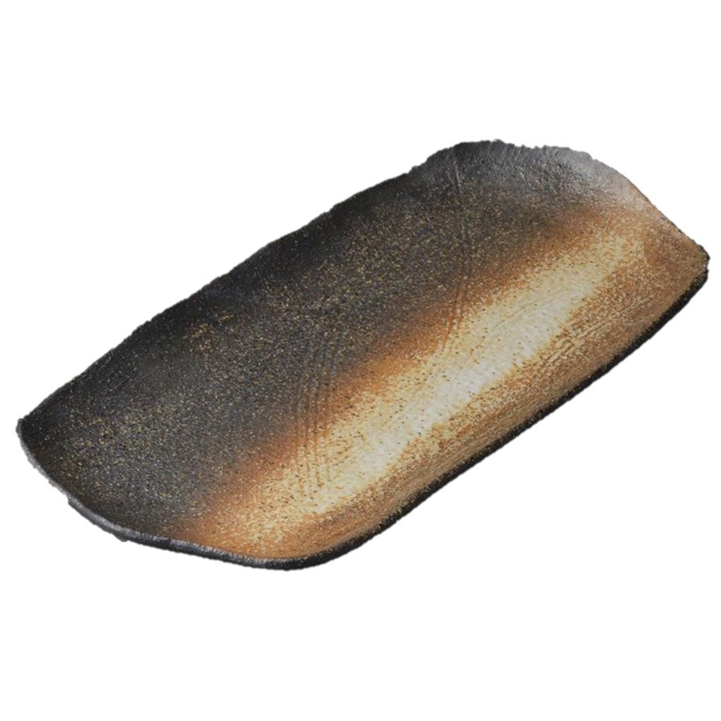 Sushi tanier BLAZED EARTH 36 x 16 cm, hnedý, obdĺžnik, keramika, MIJ