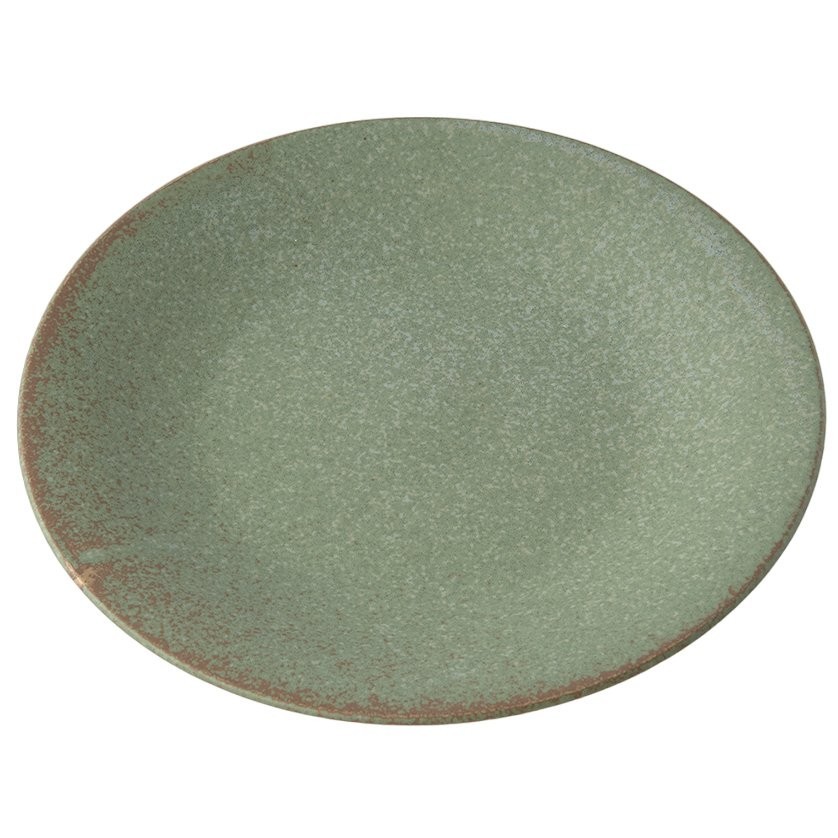 Jedálenský tanier GREEN FADE 28 cm, zelený, keramika, MIJ