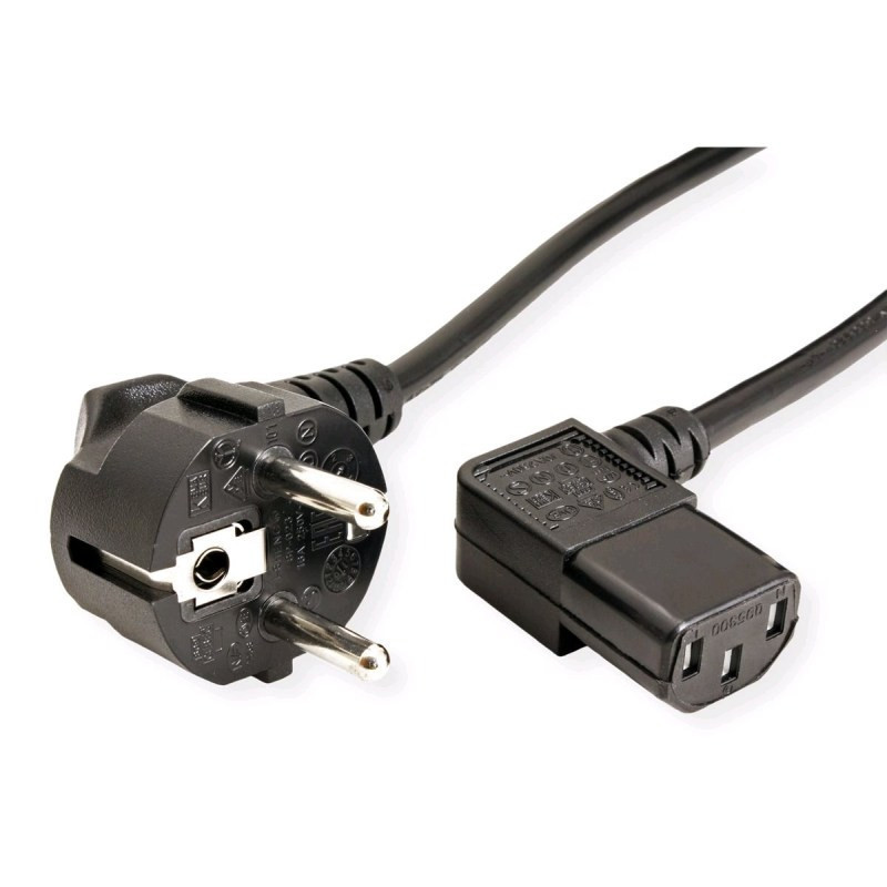 C-TECH Kábel sieťový 2m 220/230V napájací, lomený, VDE