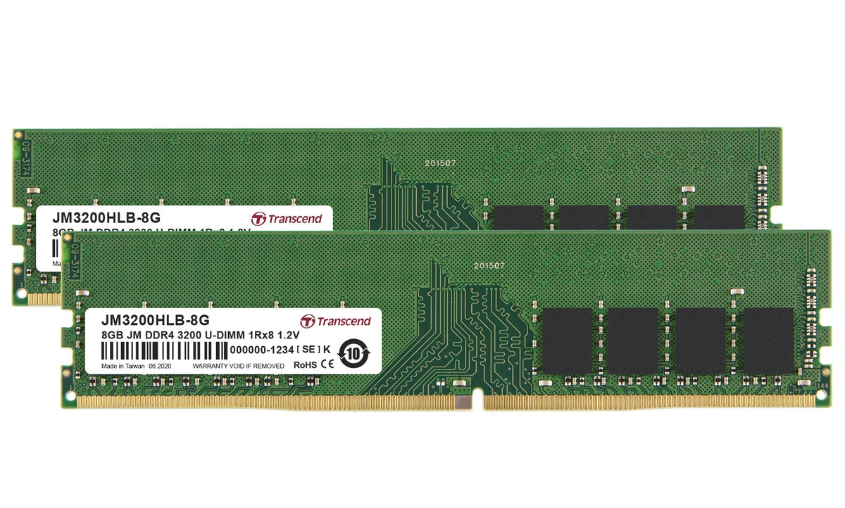 Transcend pamäť 16GB DDR4 3200 U-DIMM (JetRam) KIT (2x8GB) 1Rx8 CL22