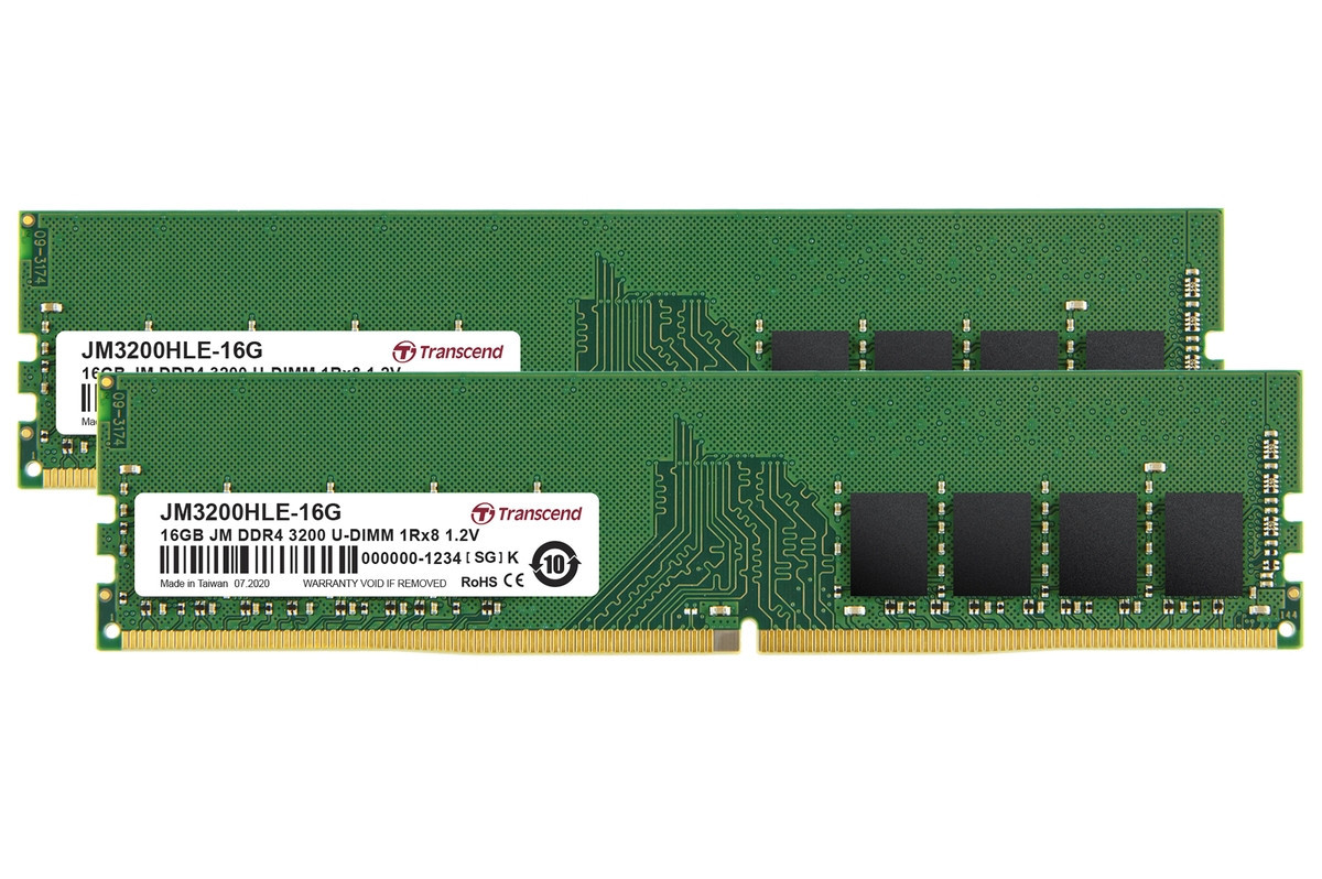 Transcend pamäť 32GB DDR4 3200 U-DIMM (JetRam) KIT (2x16GB) 1Rx8 CL22